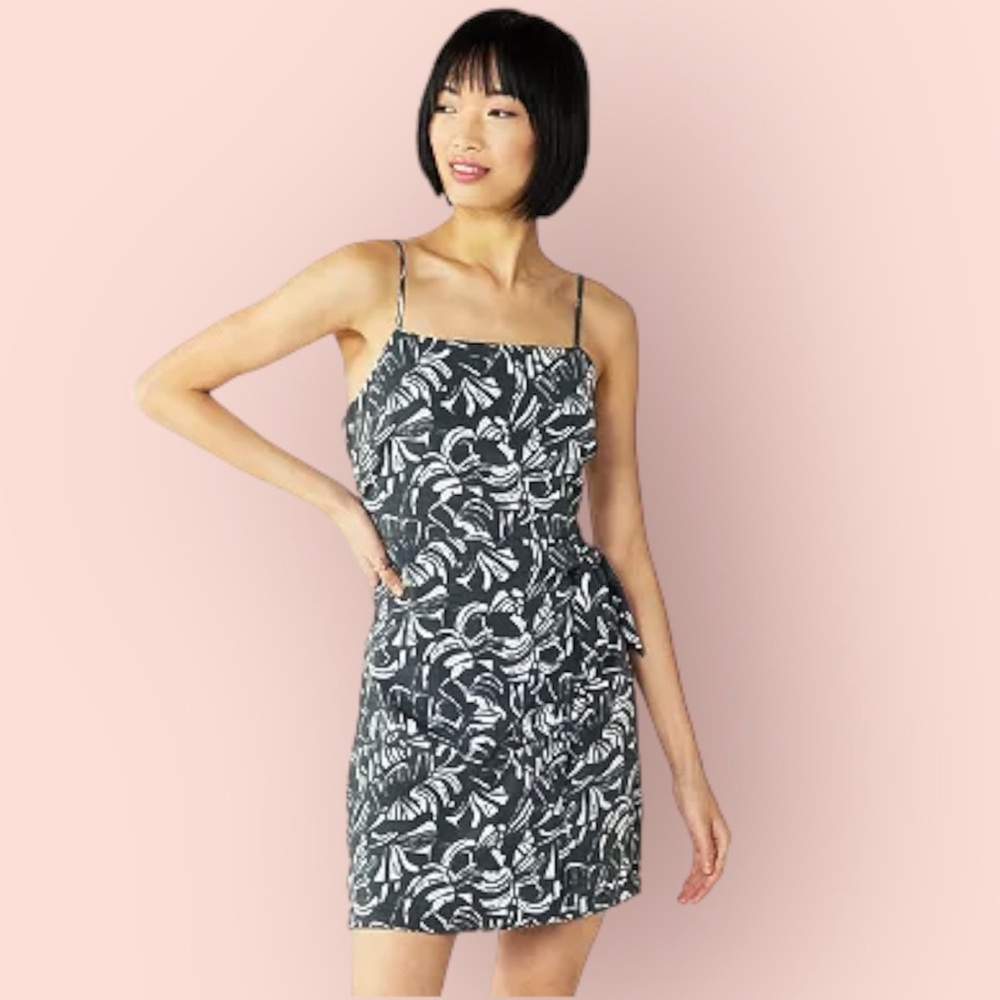 Nine West Side-Tie Faux Wrap Mini Dress